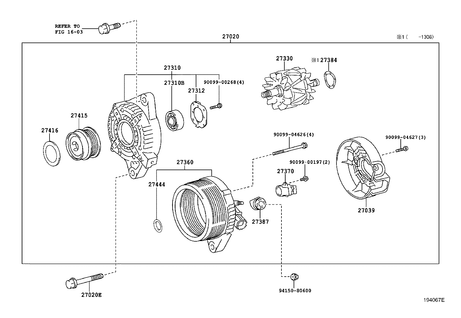 LEXUS 27060-37150 - Шкив генератора, муфта unicars.by