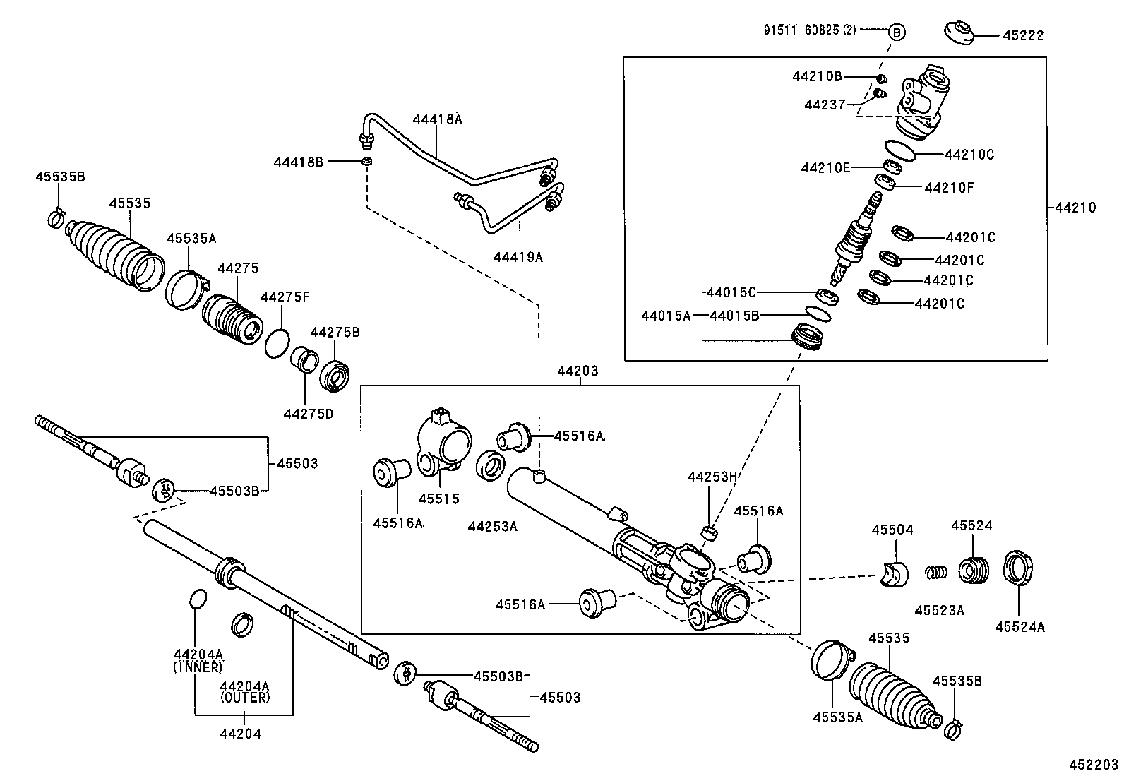 TOYOTA 45503-29765 - Осевой шарнир, рулевая тяга unicars.by