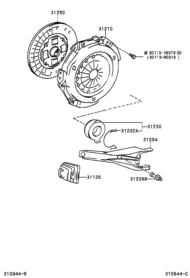 TOYOTA 31210-05015 - Нажимной диск сцепления unicars.by