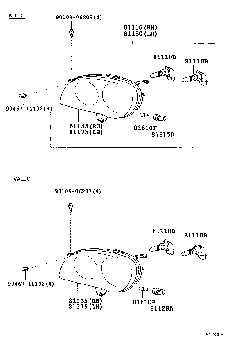 TOYOTA 90080-81082 - Лампа накаливания, противотуманная фара unicars.by