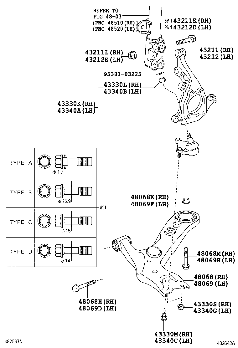 TOYOTA 4321202350 - Поворотный кулак, подвеска колеса unicars.by