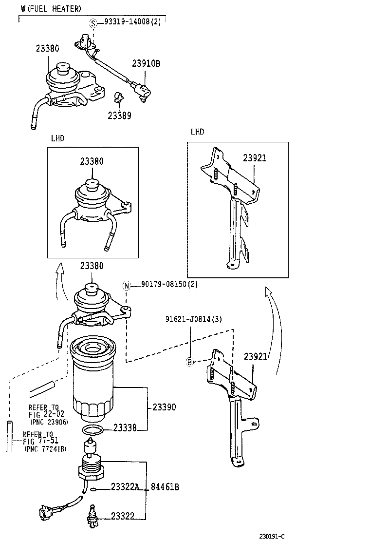 LEXUS 2339064480 - Топливный фильтр unicars.by