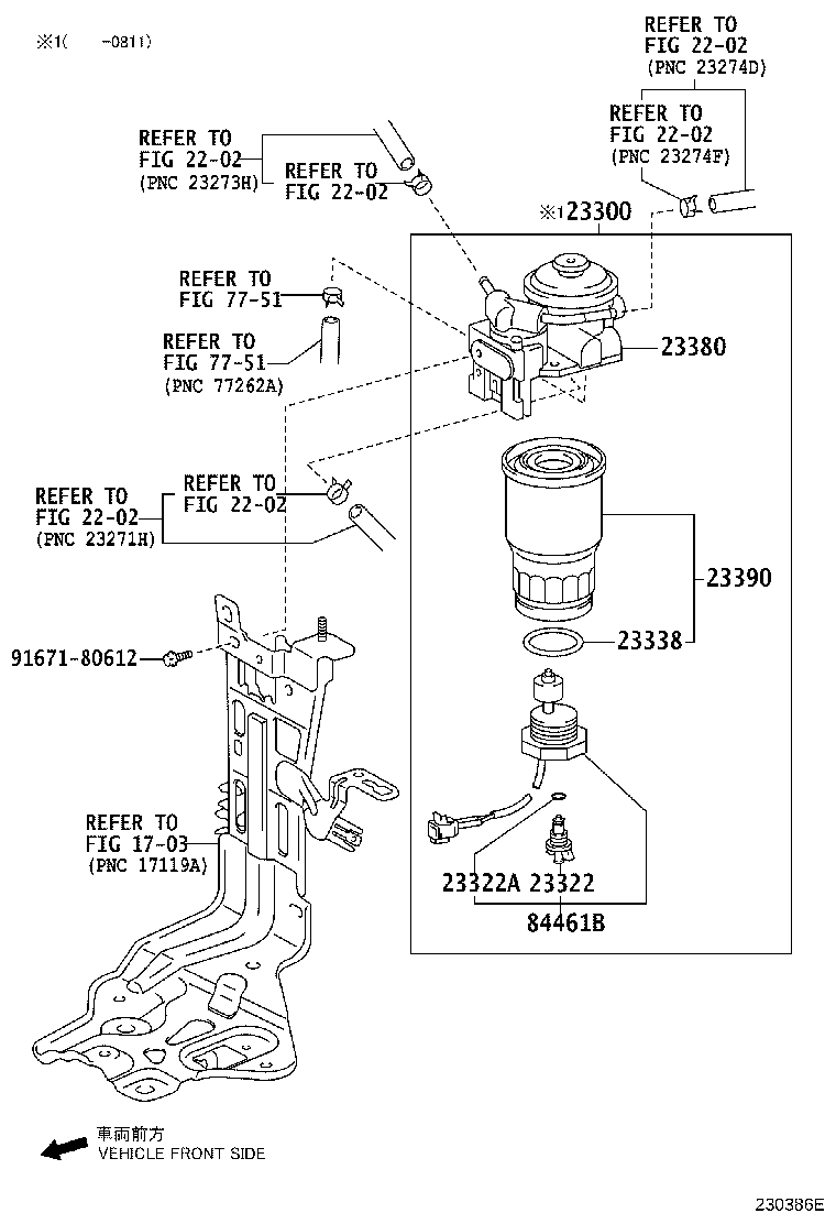 TOYOTA 23300-26110 - Топливный фильтр unicars.by