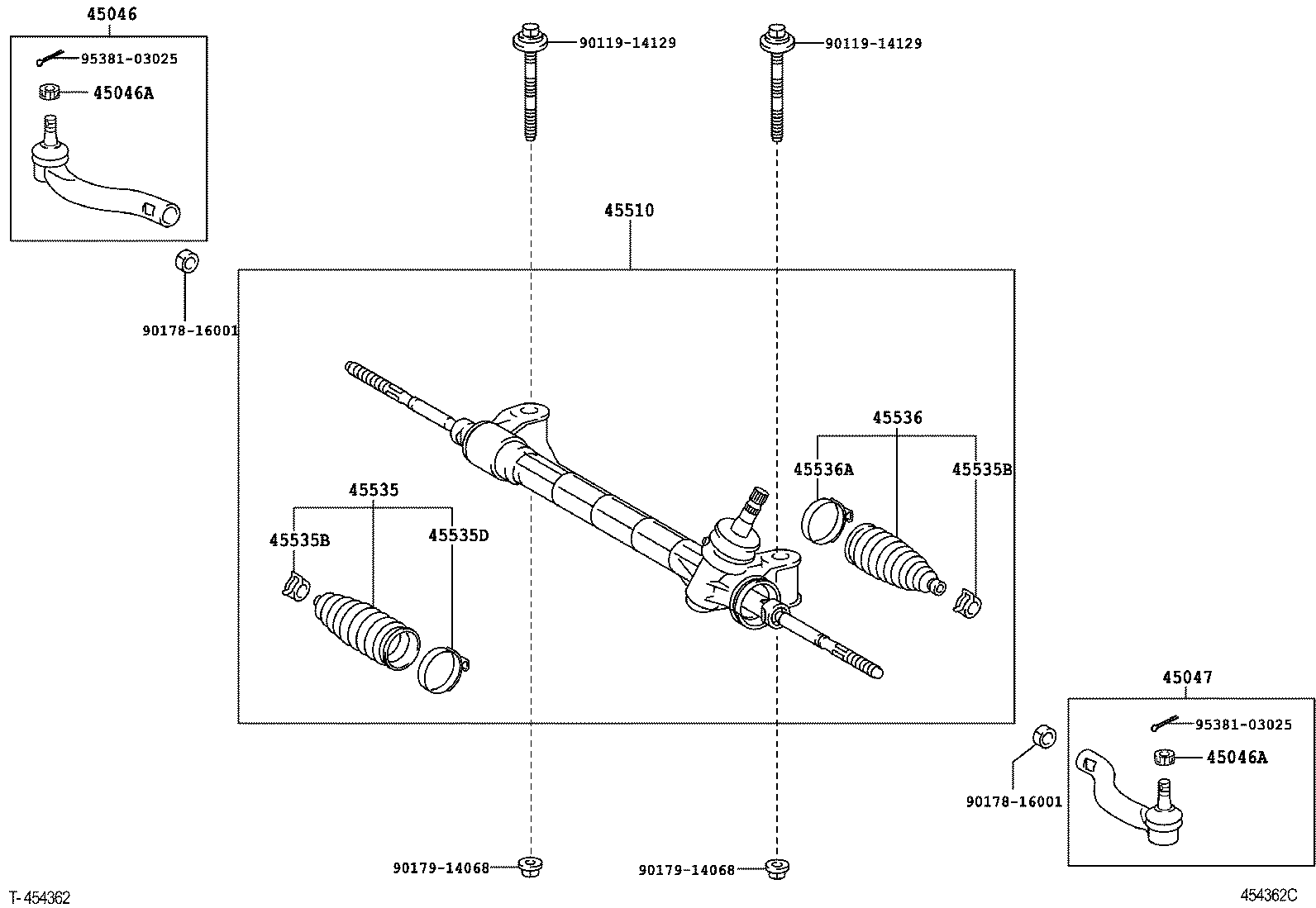 TOYOTA 45510-42040 - Рулевой механизм, рейка unicars.by