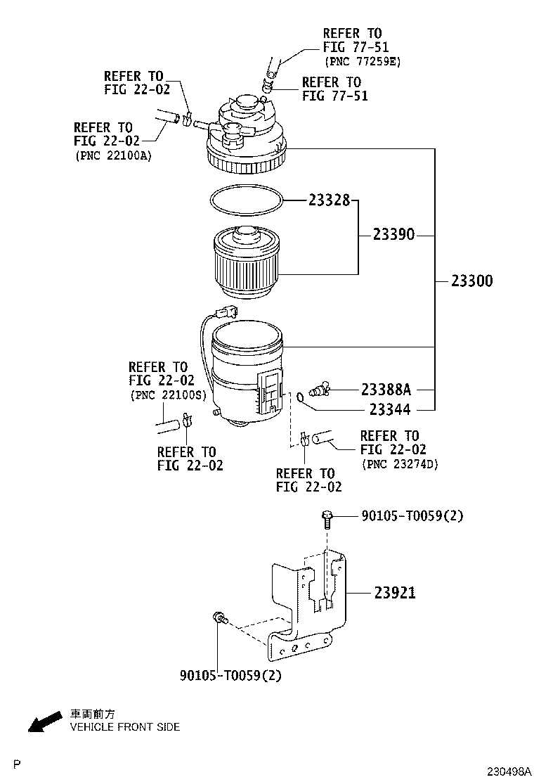 TOYOTA 233000L030 - Топливный фильтр unicars.by