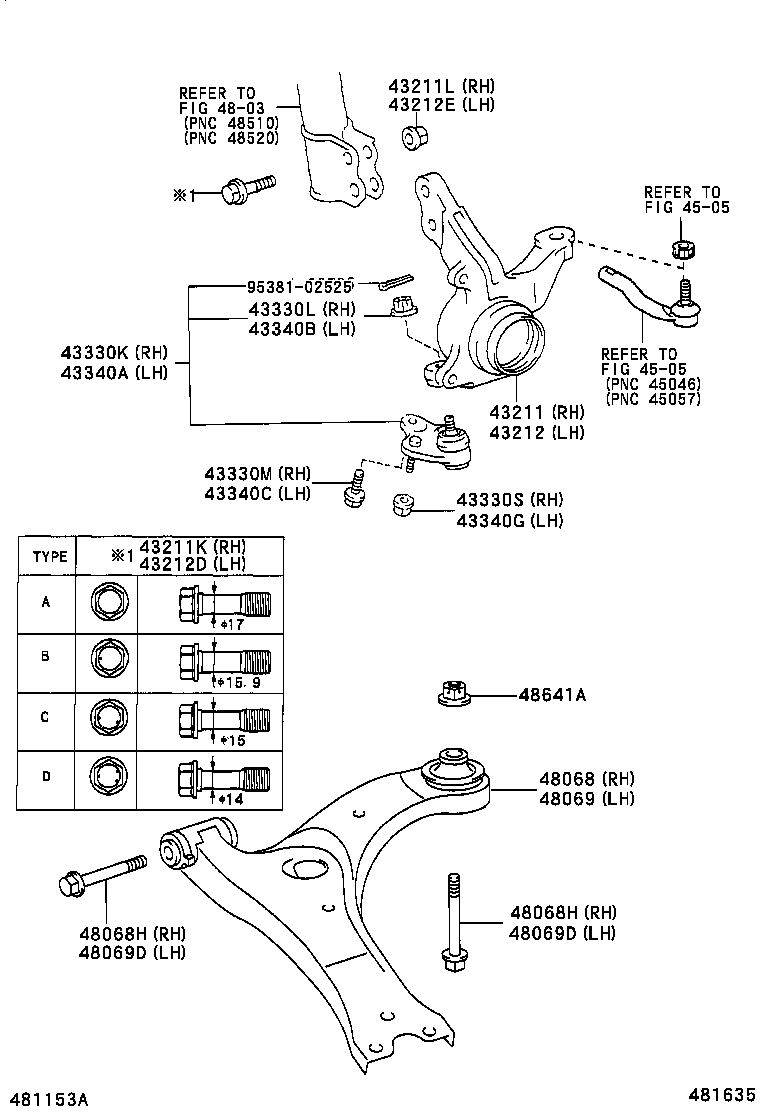 TOYOTA 48068-05070* - Рычаг подвески колеса unicars.by