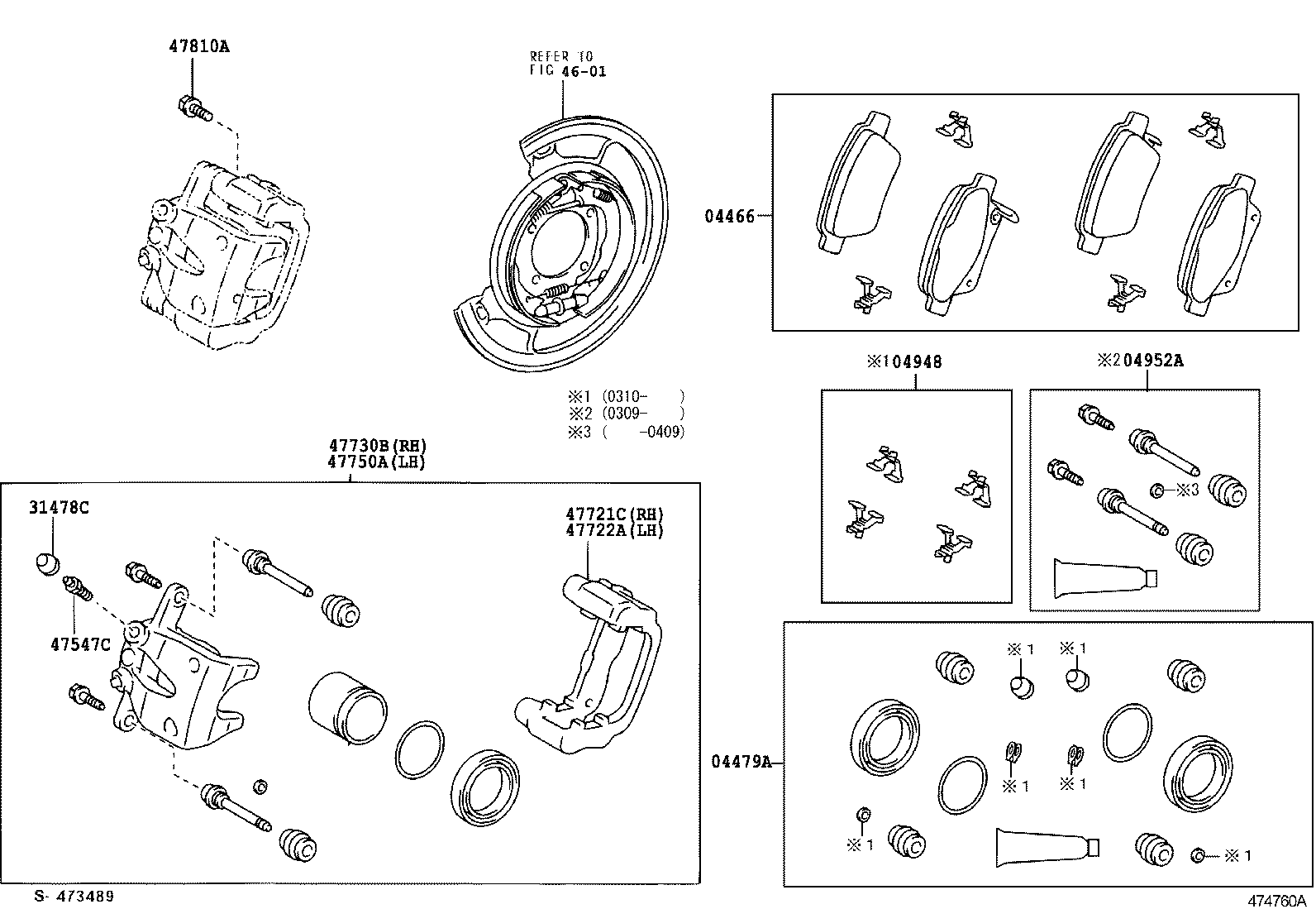 TOYOTA 04466-05010 - Тормозные колодки, дисковые, комплект unicars.by