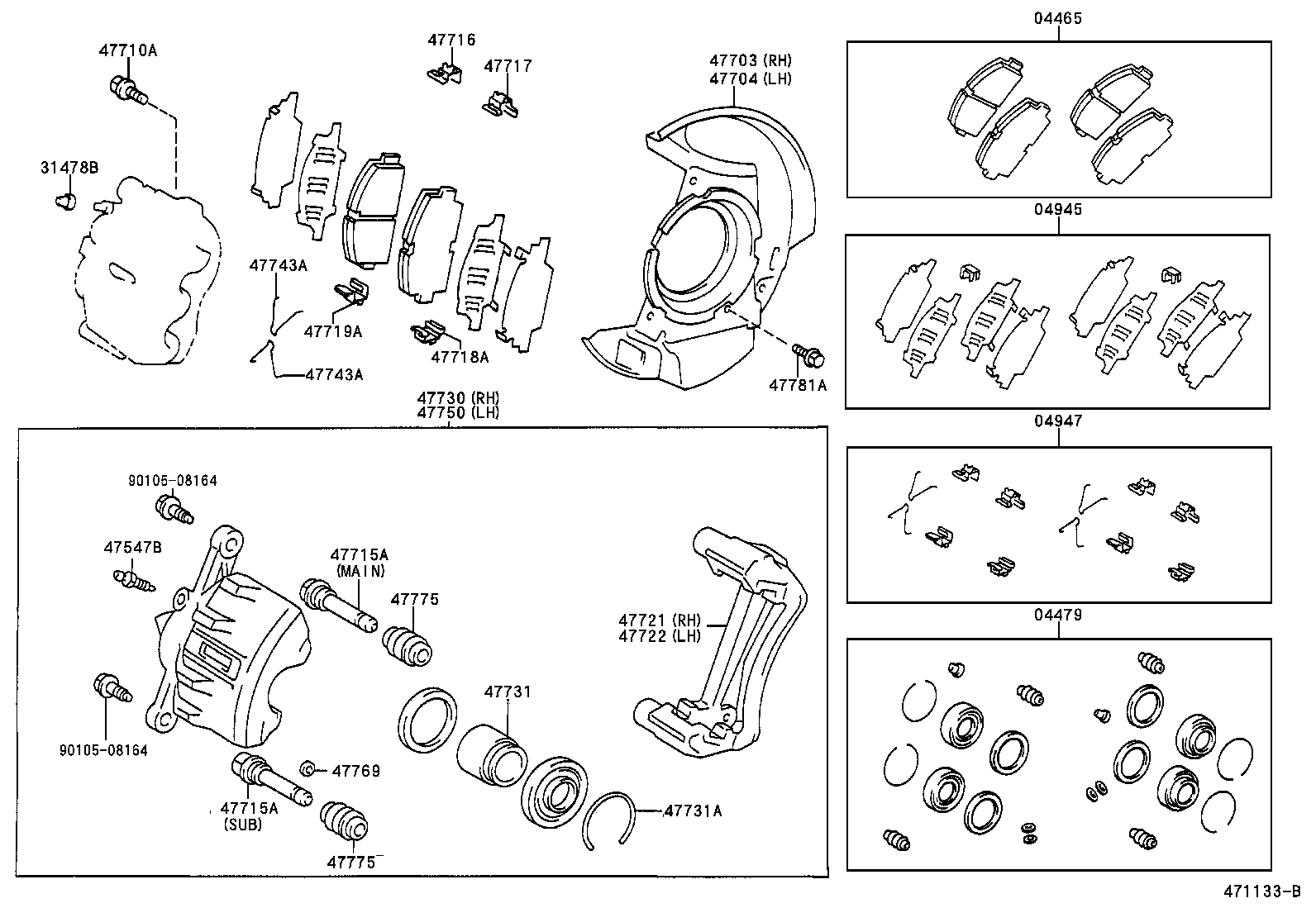 Suzuki 0446512240 - Тормозные колодки, дисковые, комплект unicars.by