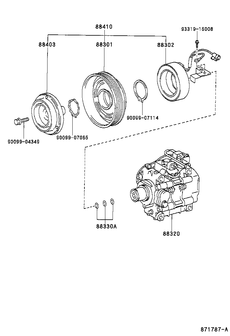 TOYOTA 88320-1A440 - Компрессор кондиционера unicars.by