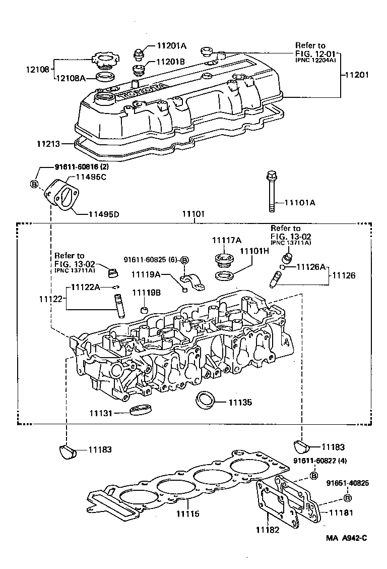 TOYOTA 11183-38010 - Прокладка, крышка головки цилиндра unicars.by