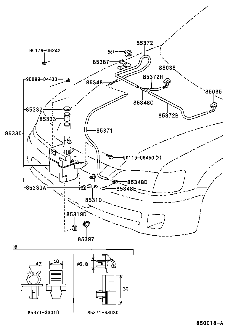 TOYOTA 8531633050 - Водяной насос, система очистки окон unicars.by