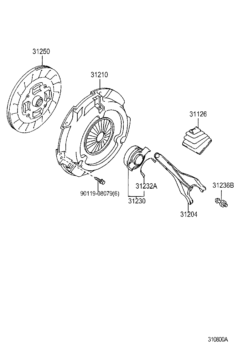 TOYOTA 31230-44010 - Выжимной подшипник сцепления unicars.by