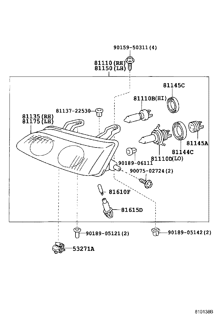 TOYOTA 90981-13059 - Лампа накаливания, фара дневного освещения unicars.by