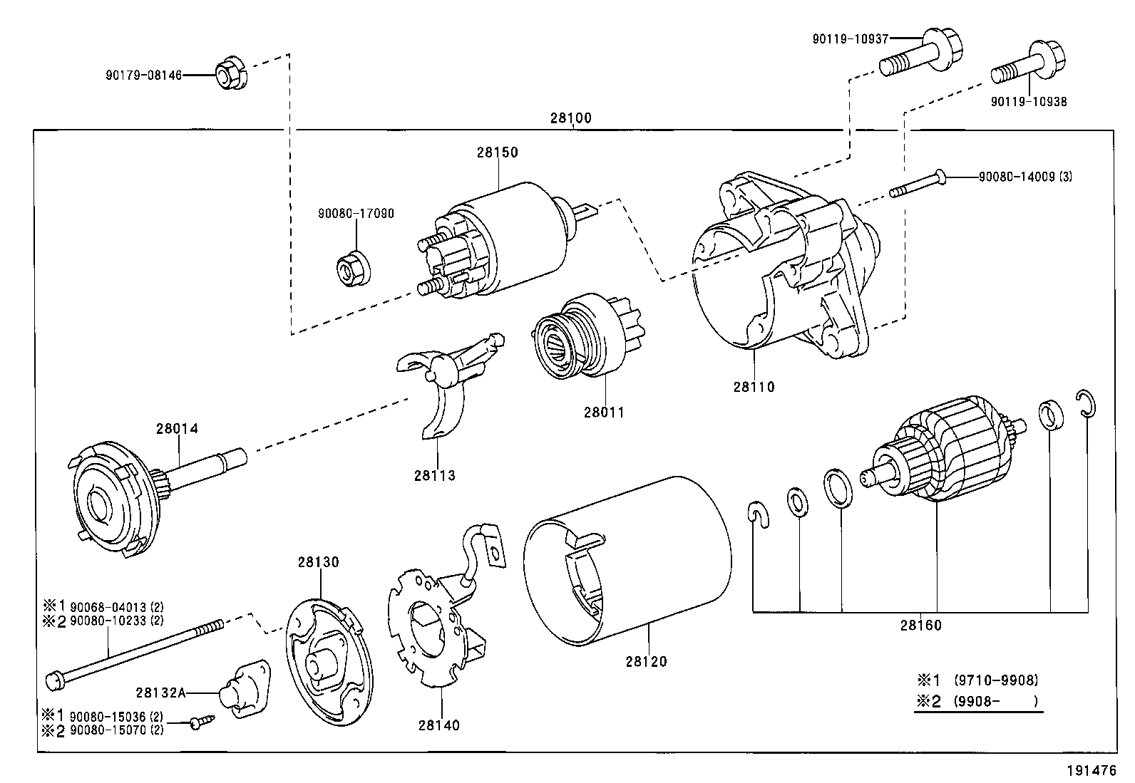 TOYOTA 28011 0B020 - Ведущая шестерня, бендикс, стартер unicars.by