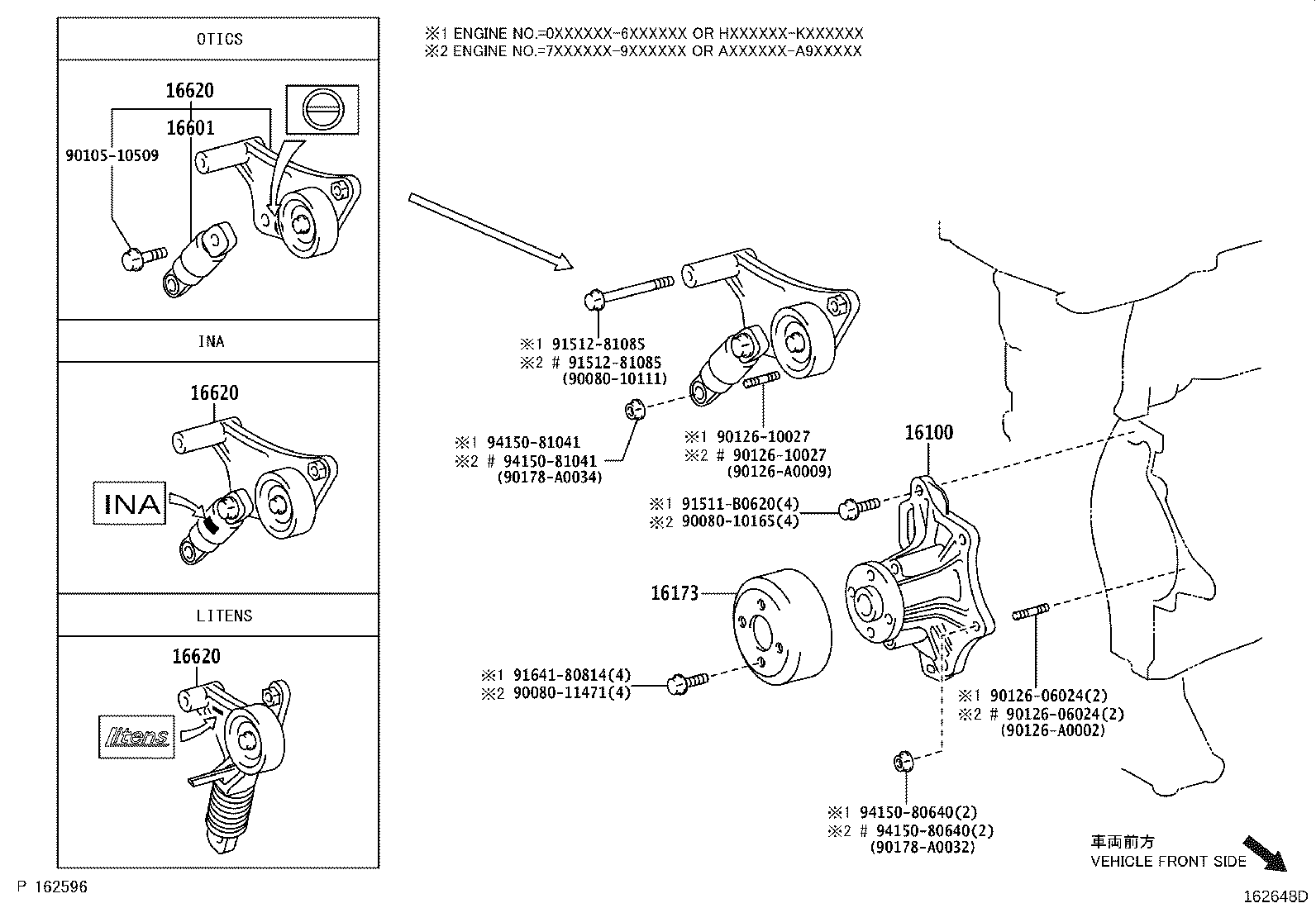 TOYOTA 16620-0H020 - Натяжитель, поликлиновый ремень unicars.by