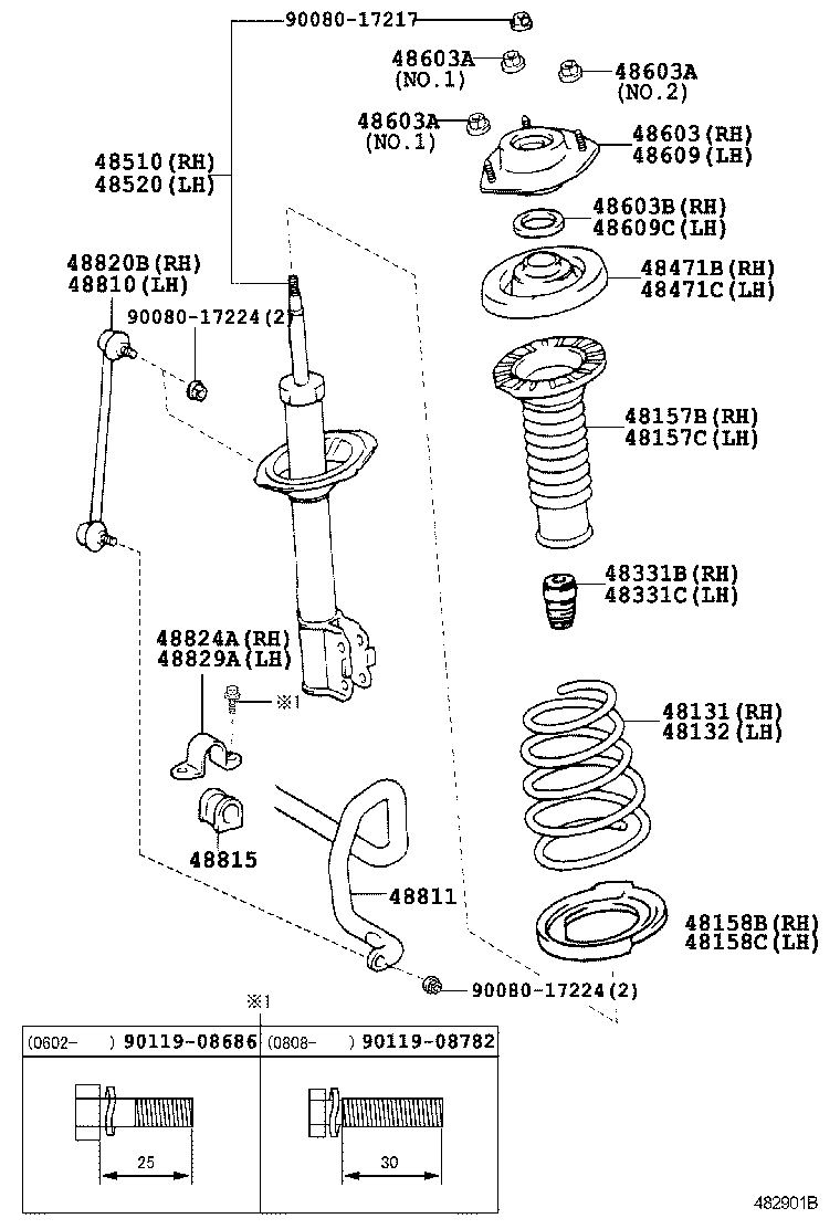 TOYOTA 48609-06200 - Опора стойки амортизатора, подушка unicars.by