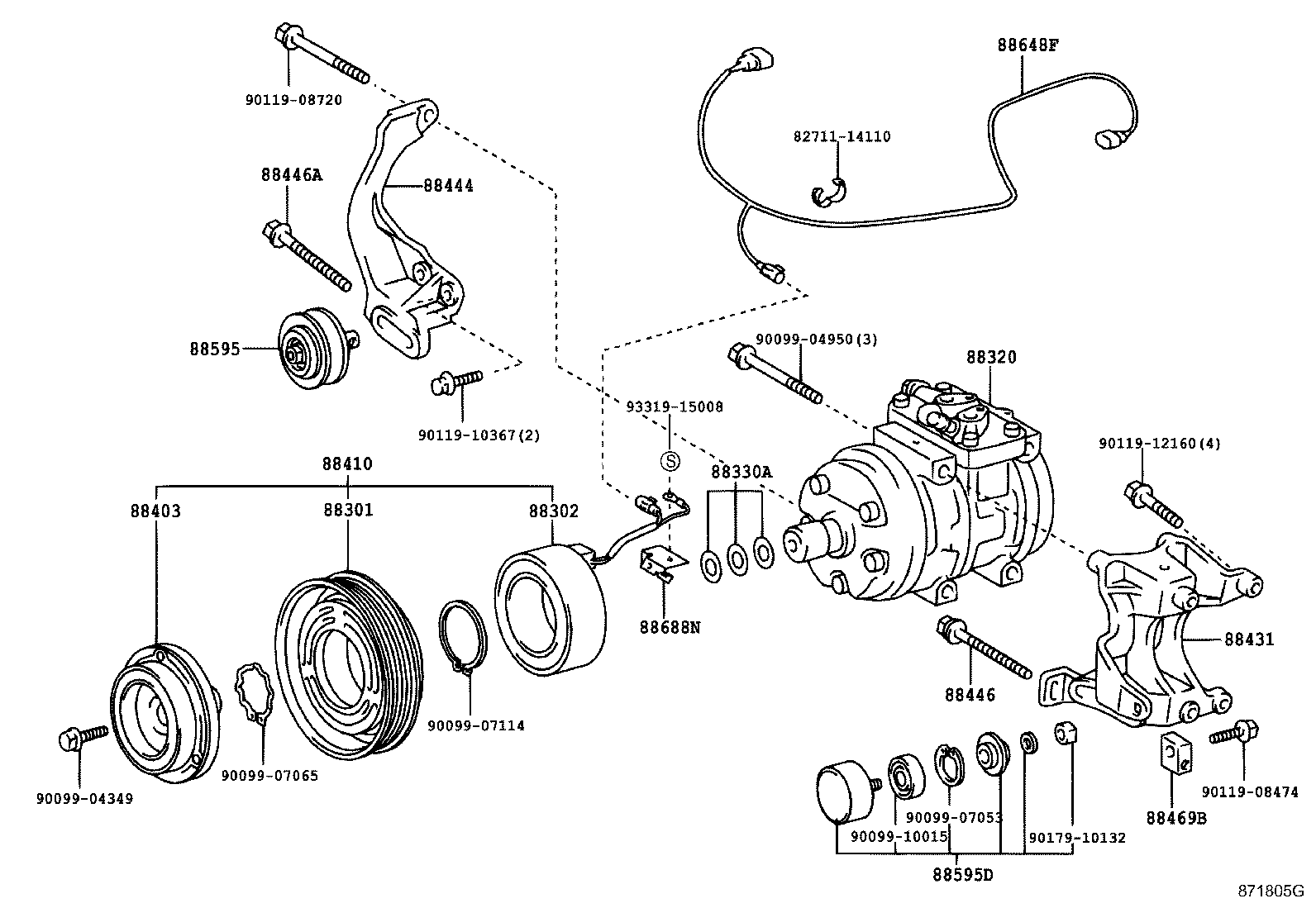 TOYOTA 88410-22480 - Компрессор кондиционера unicars.by