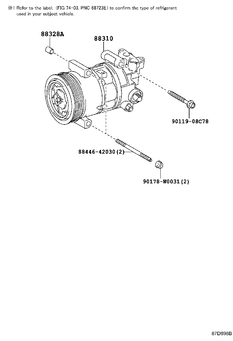 TOYOTA 88310-0F050 - Компрессор кондиционера unicars.by