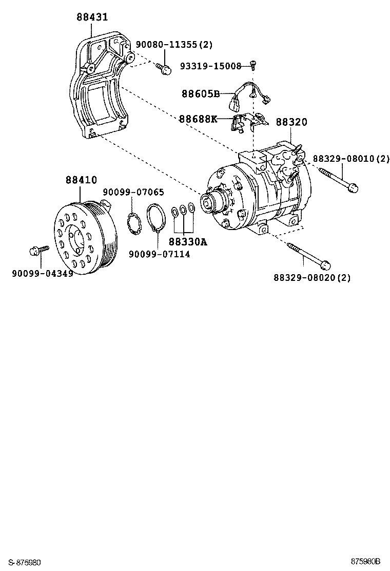 TOYOTA 8841008030 - Компрессор кондиционера unicars.by