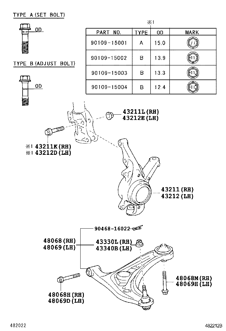 TOYOTA 48068-59095 - Рычаг подвески колеса unicars.by