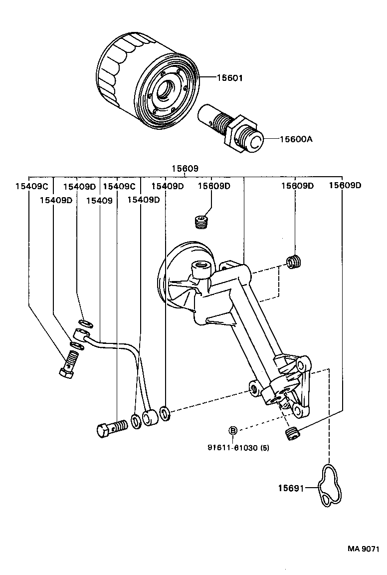 TOYOTA 90915-03003 - Масляный фильтр unicars.by