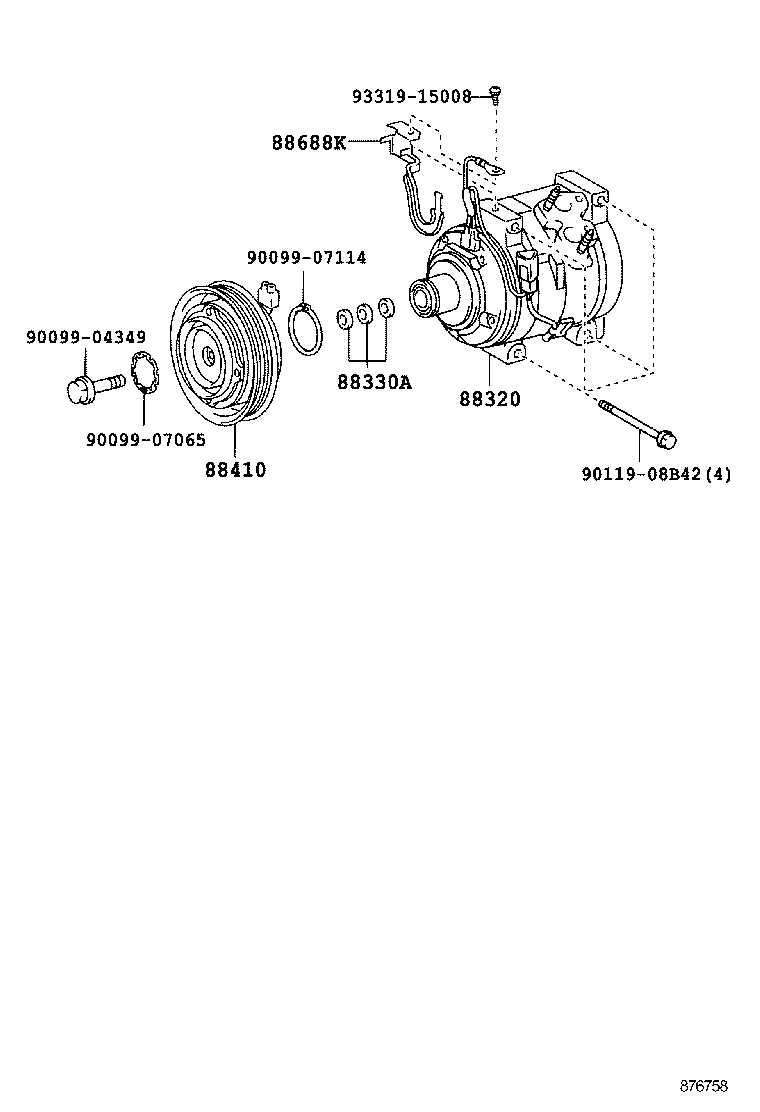 TOYOTA 8841006080 - Компрессор кондиционера unicars.by