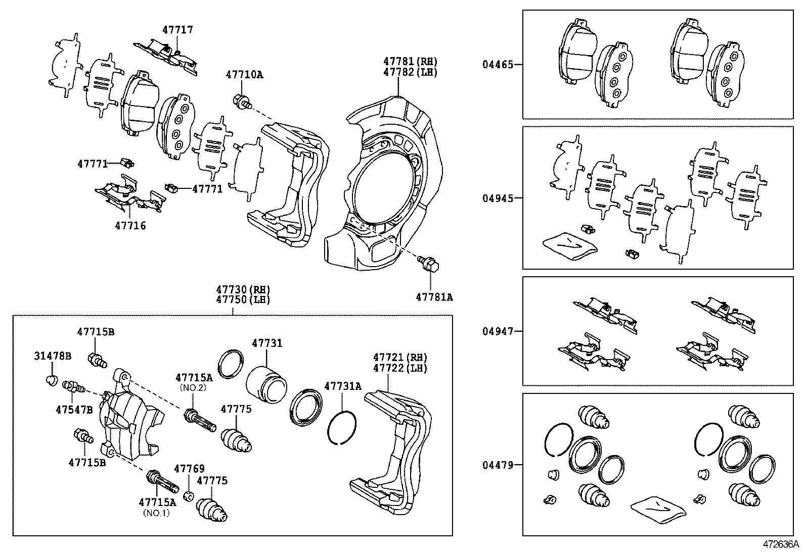 TOYOTA 04465-33240 - Тормозные колодки, дисковые, комплект unicars.by