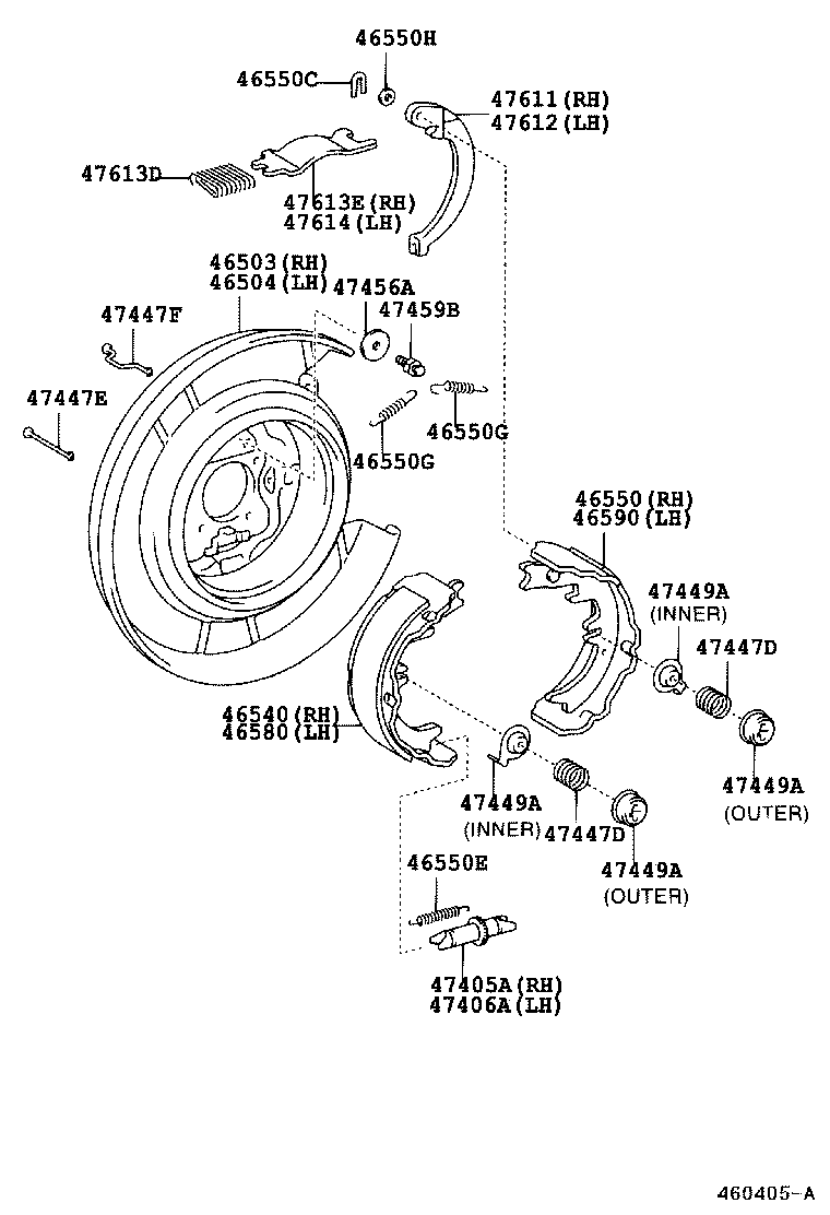 LEXUS 46550-33020 - Комплект тормозов, ручник, парковка unicars.by