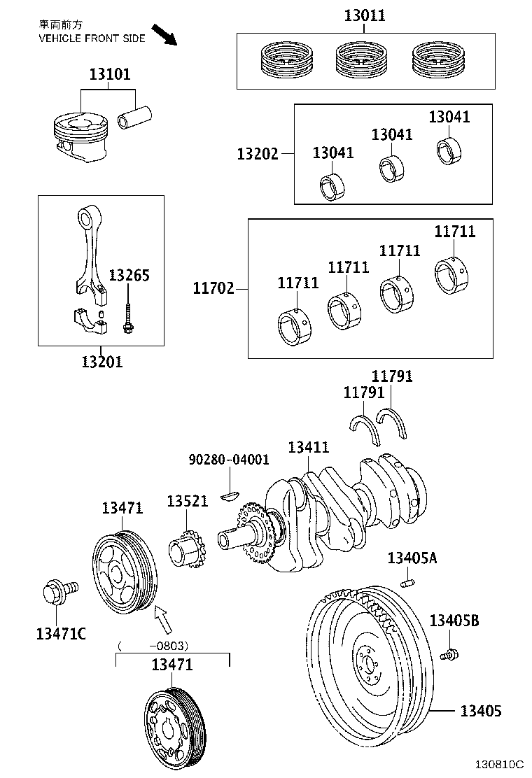 TOYOTA 13471-40060 - Шкив коленчатого вала unicars.by