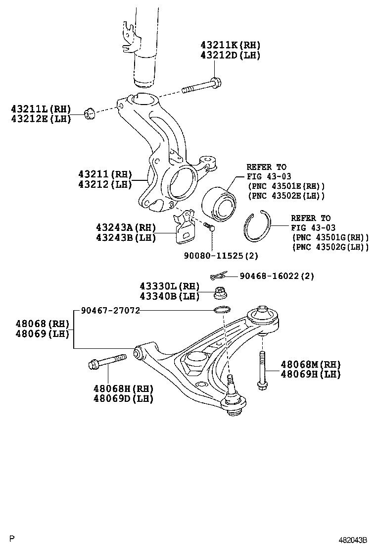 TOYOTA 48068-0H010 - Рычаг подвески колеса unicars.by