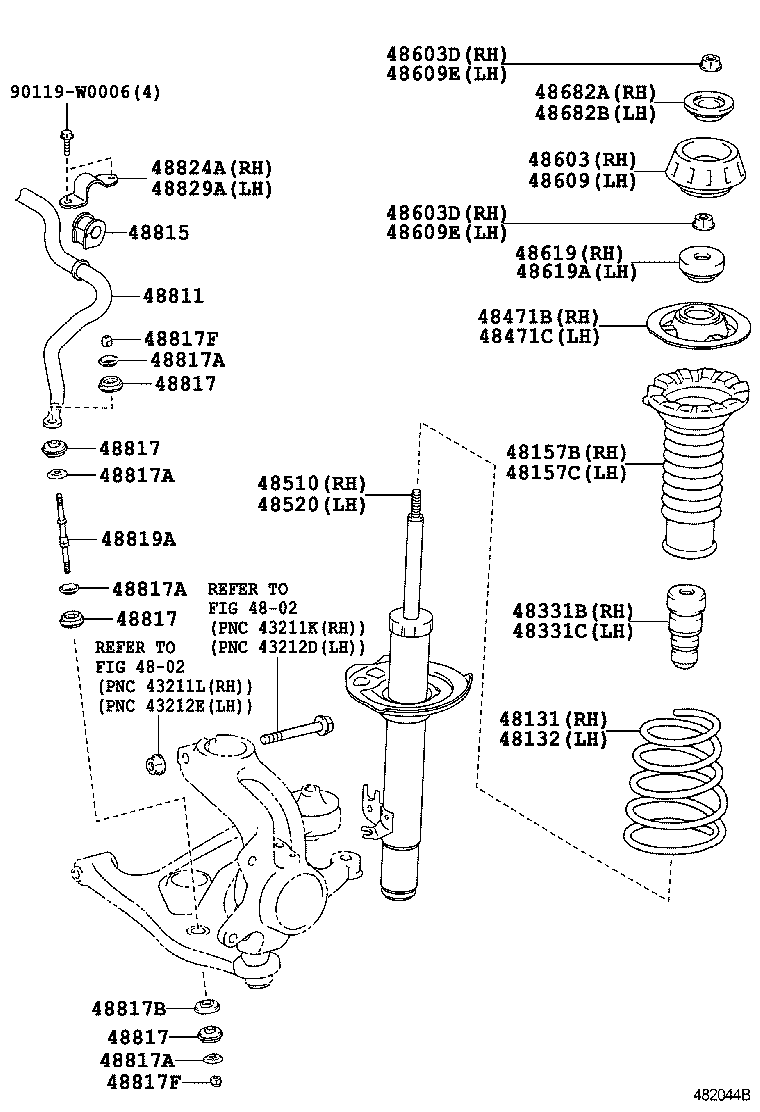 TOYOTA 48609-0H010 - Опора стойки амортизатора, подушка unicars.by