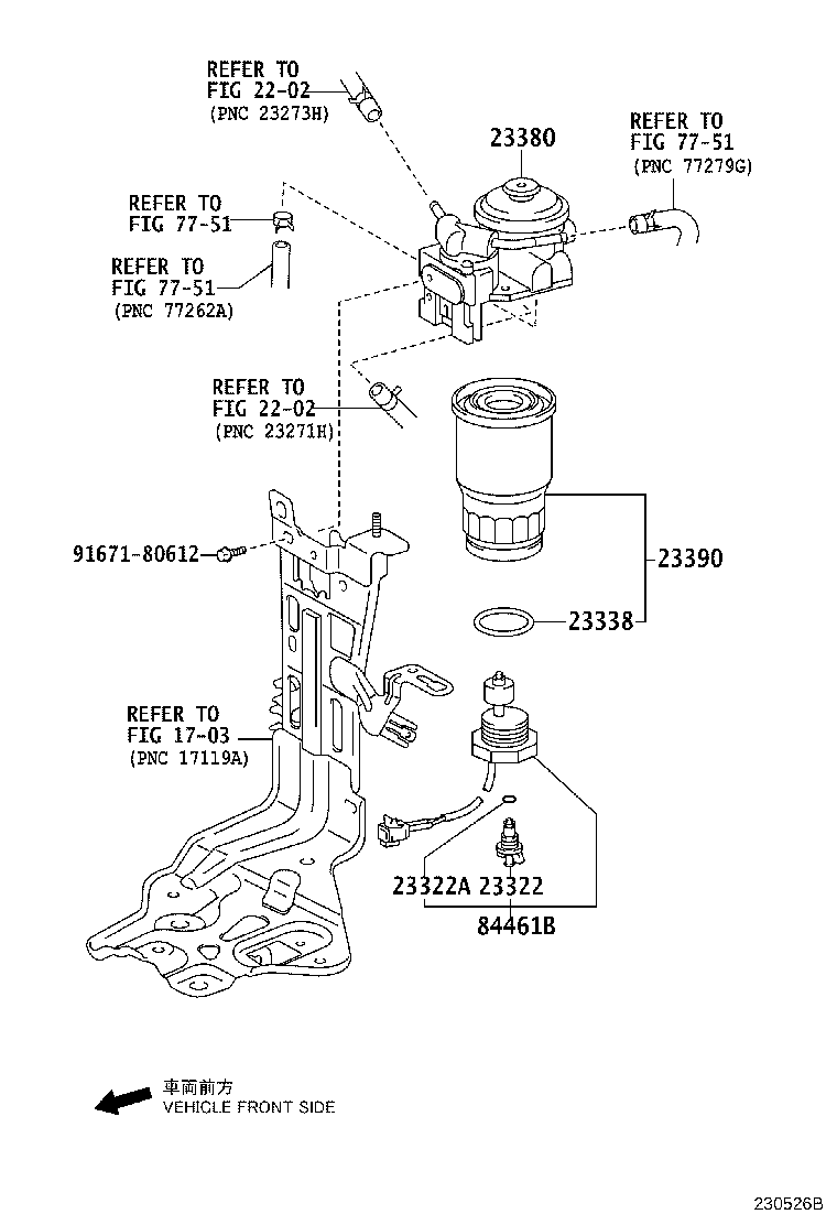 TOYOTA 23390-33030 - Топливный фильтр unicars.by