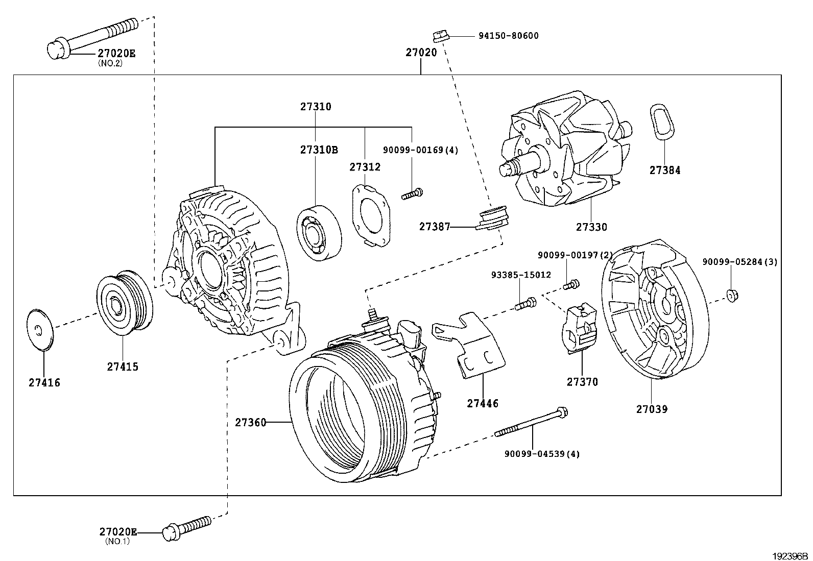 TOYOTA 2706028300 - Генератор unicars.by