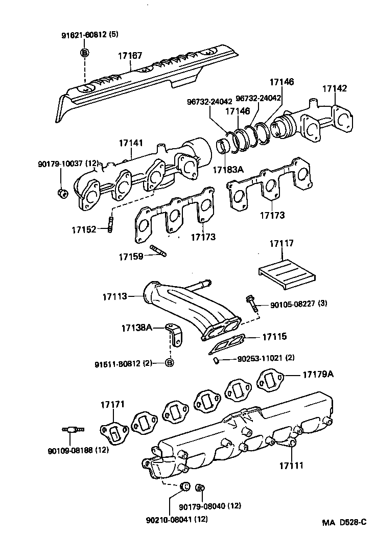 TOYOTA 17179-17010 - Прокладка, впускной коллектор unicars.by