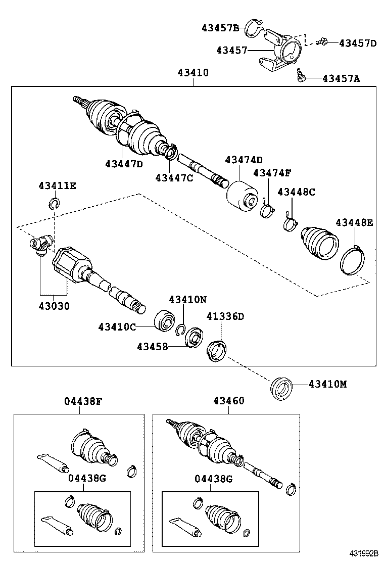 TOYOTA 43030-06280 - Трипоид, муфта с шипами, приводной вал unicars.by