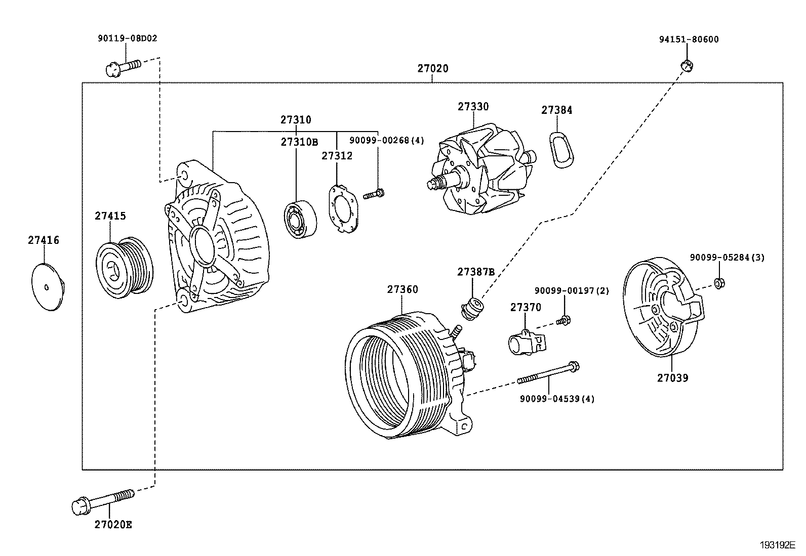 TOYOTA 2706033100 - Генератор unicars.by