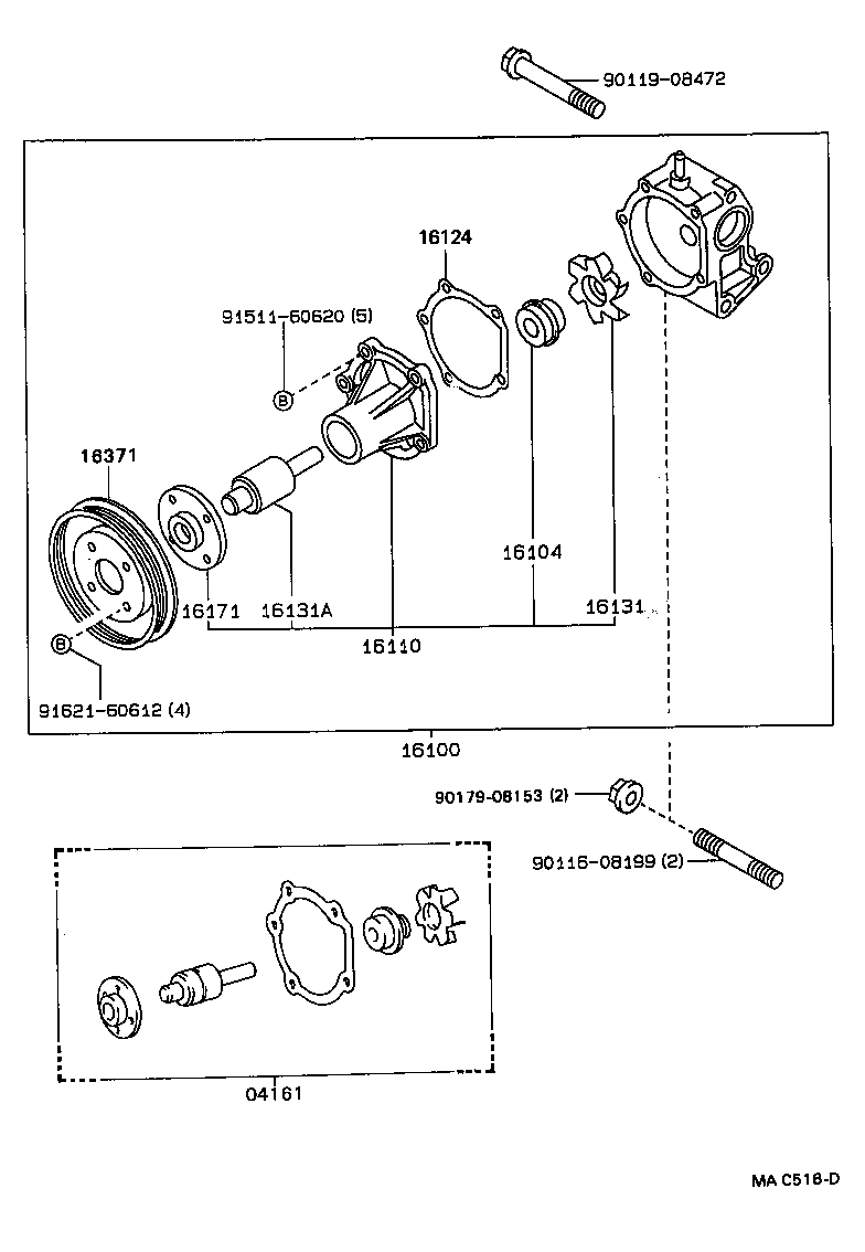 TOYOTA 16110-19105 - Водяной насос unicars.by