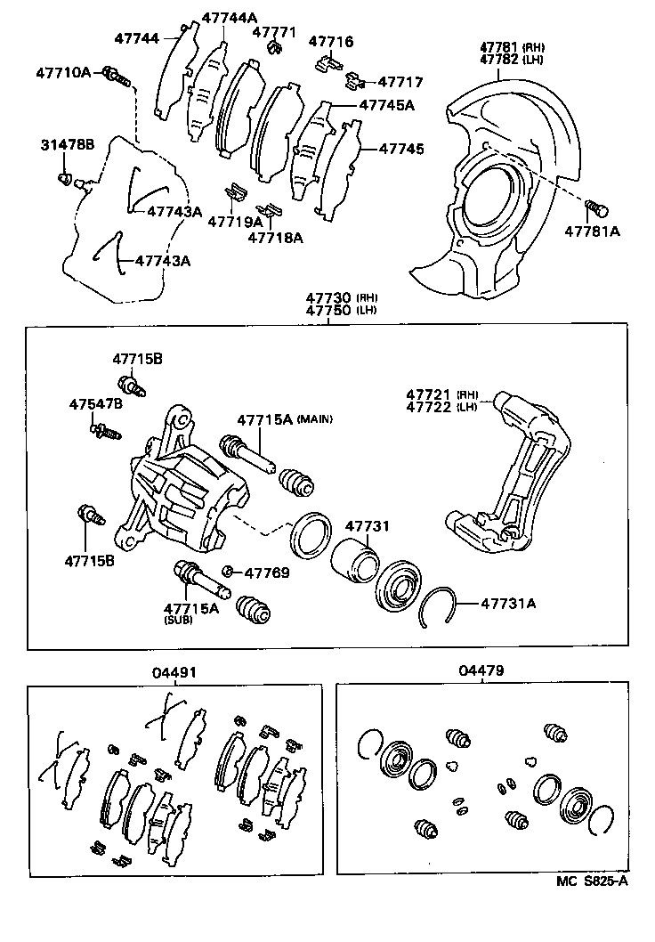 LEXUS 04479-06010 - Ремкомплект, тормозной суппорт unicars.by