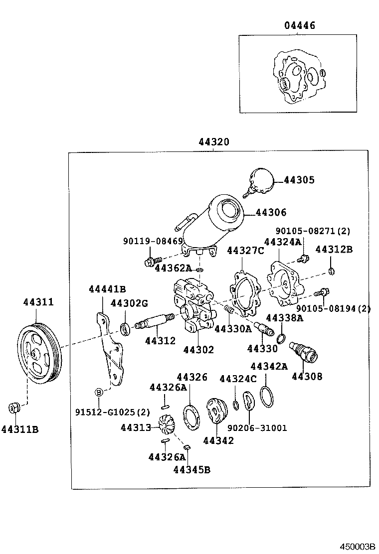 TOYOTA 44320-60270 - Гидравлический насос, рулевое управление, ГУР unicars.by