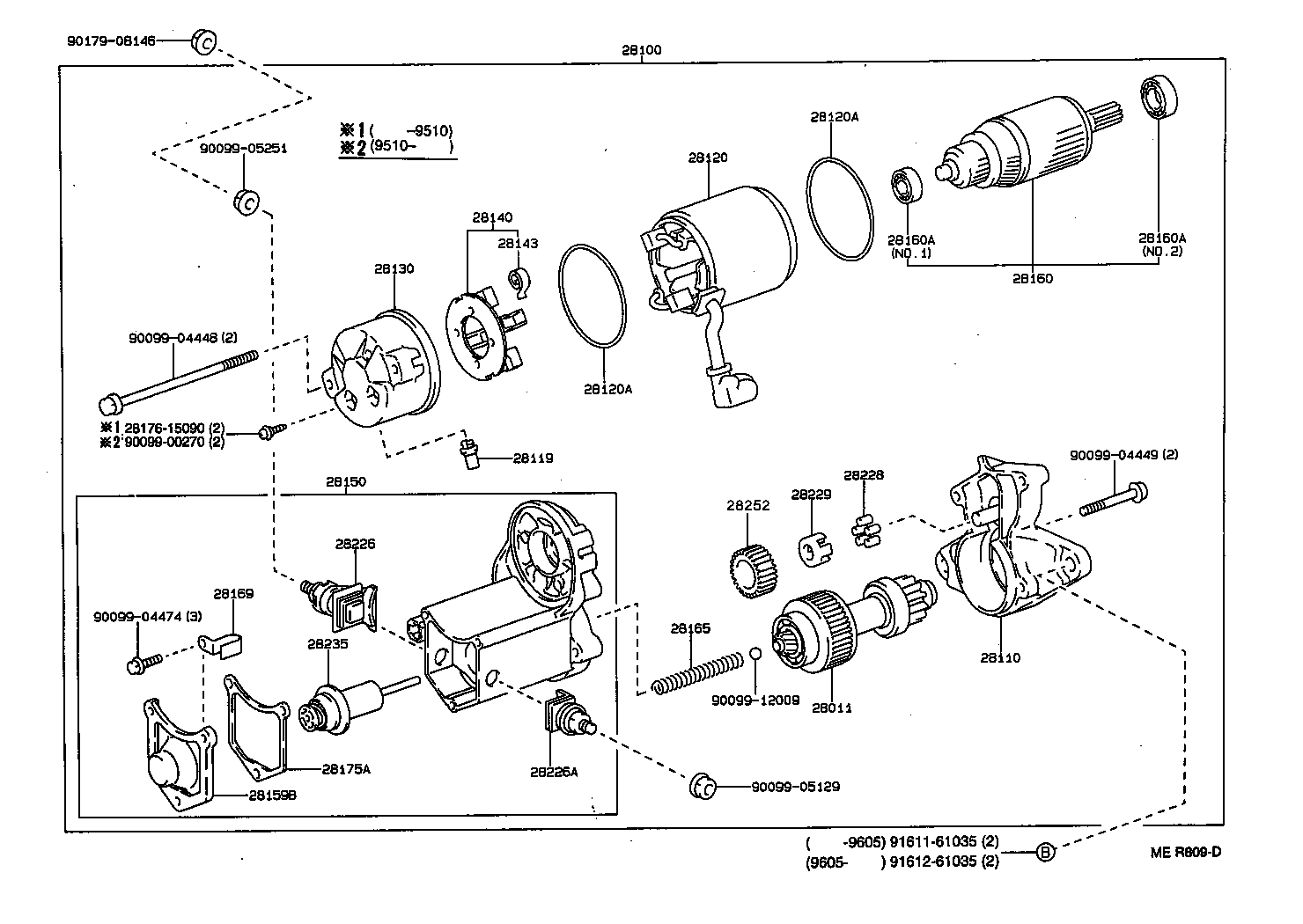 TOYOTA 28011-74070 - Ведущая шестерня, бендикс, стартер unicars.by