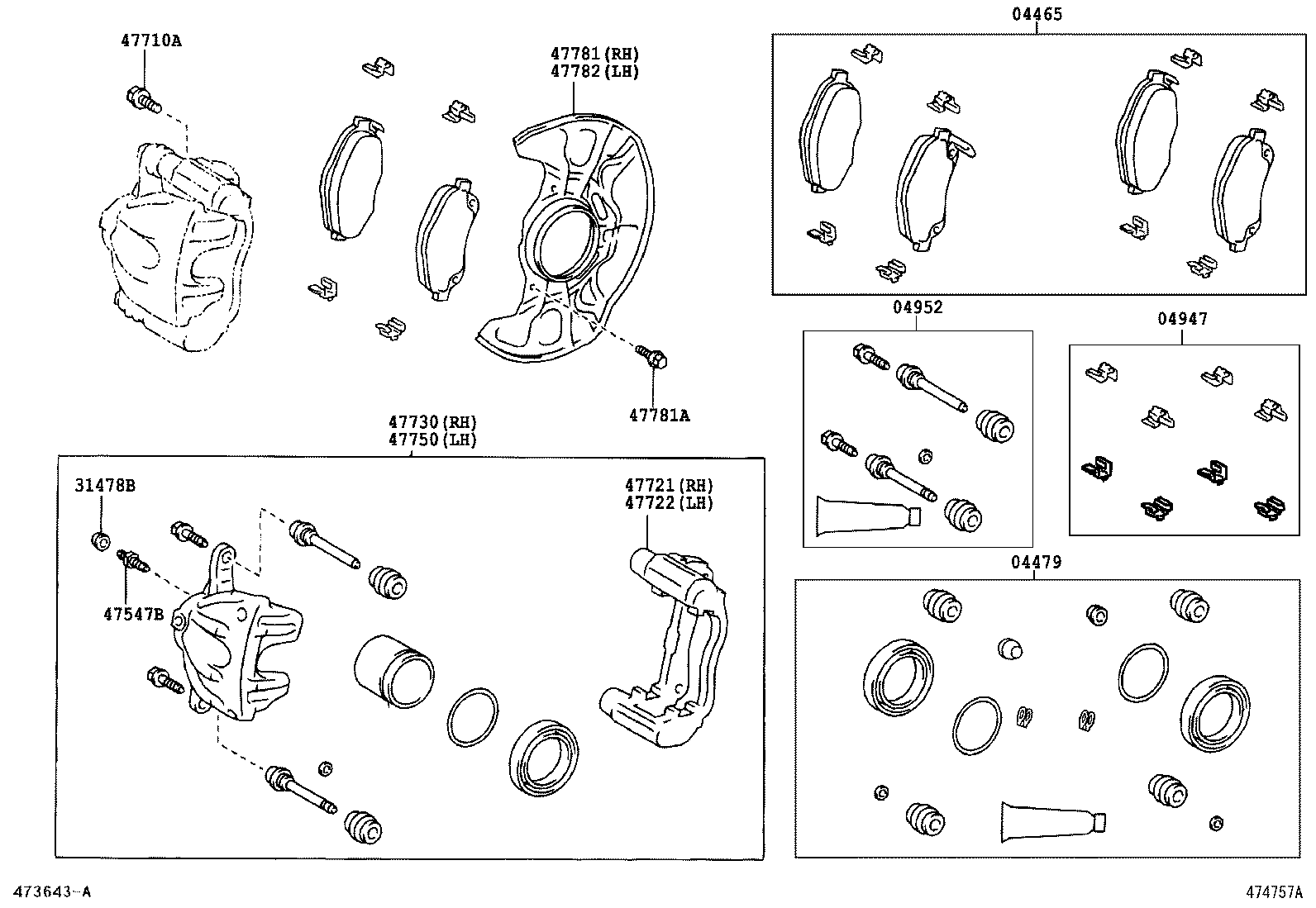 TOYOTA 04465-05210 - Тормозные колодки, дисковые, комплект unicars.by