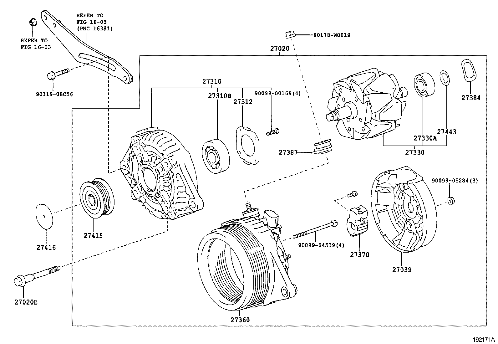 TOYOTA 27415-33050 - Шкив генератора, муфта unicars.by