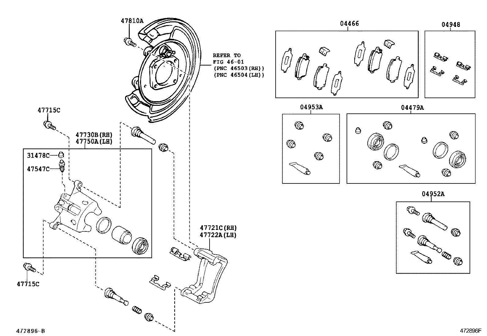 TOYOTA 04466-02070 - Тормозные колодки, дисковые, комплект unicars.by