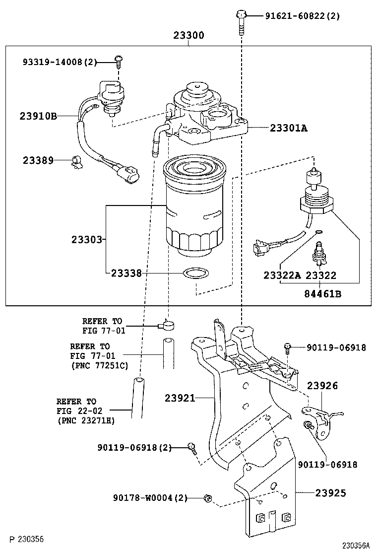 TOYOTA 23390-33010 - Топливный фильтр unicars.by