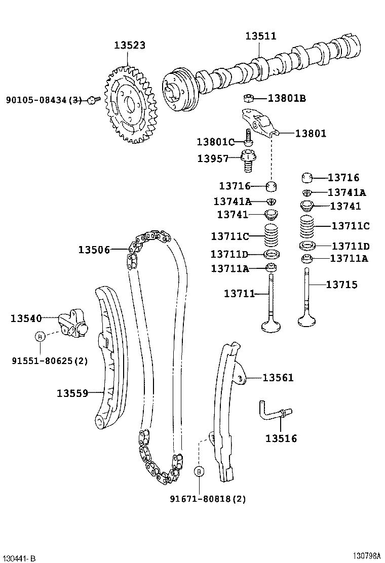 TOYOTA 13523-33021 - Комплект цепи привода распредвала unicars.by