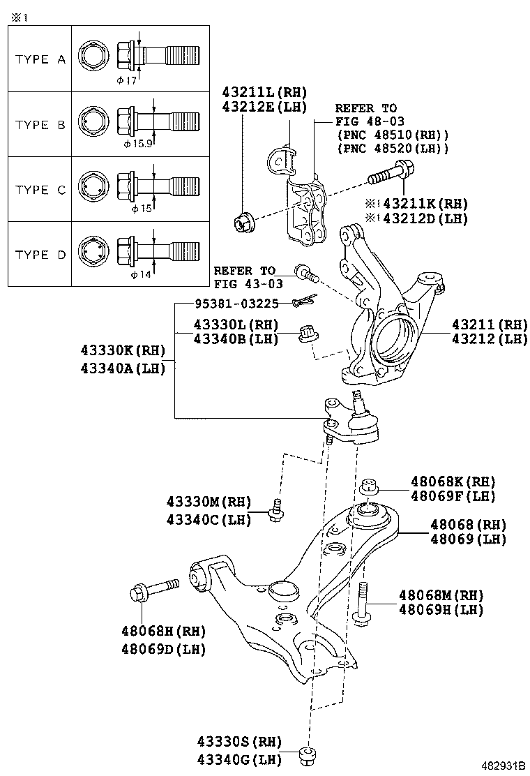 TOYOTA 43330-09630 - Шаровая опора, несущий / направляющий шарнир unicars.by