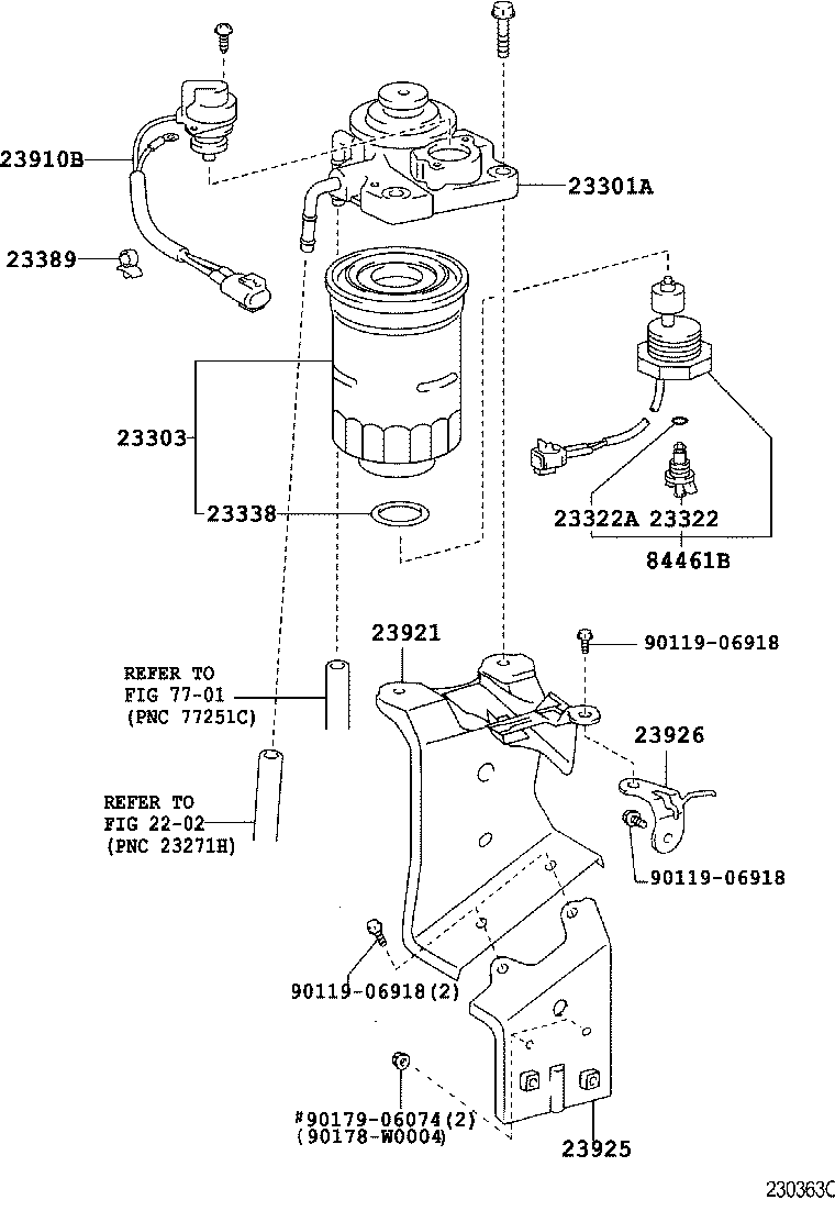 LEXUS 2339030180 - Топливный фильтр unicars.by