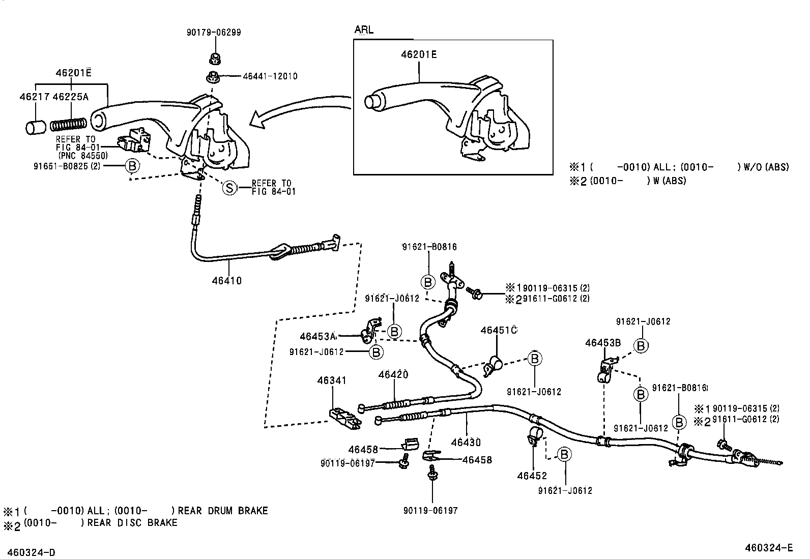 TOYOTA 46430-42070 - Тросик, cтояночный тормоз unicars.by