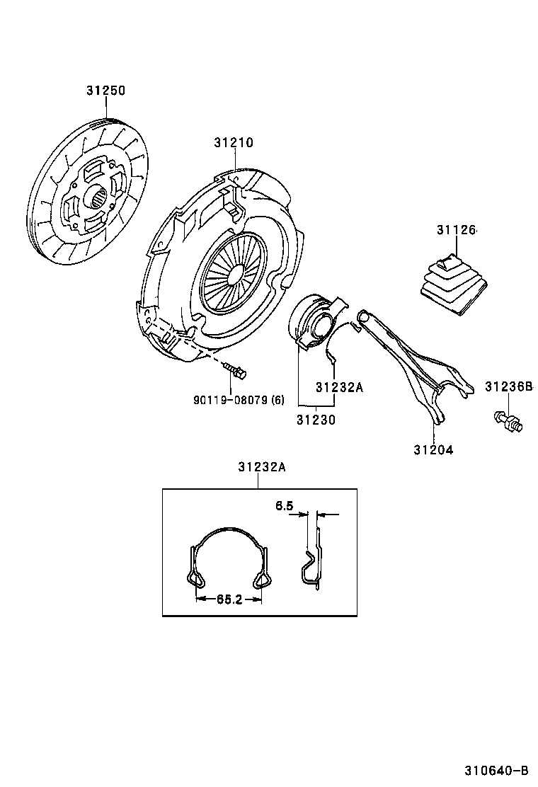 TOYOTA 31210-20380 - Нажимной диск сцепления unicars.by