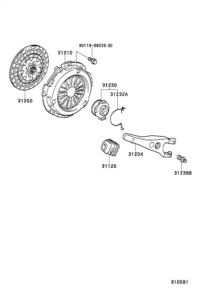 TOYOTA 31250-20351 - Диск сцепления, фрикцион unicars.by